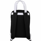 Varsity Backpack with White Webbing Straps - Black - Back