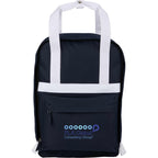 Varsity Backpack with White Webbing Straps - Navy - Front