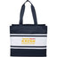 Varsity Box Tote with White Stripes Embroidery - Navy - Front
