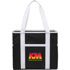 Varsity Club Tote with White Piping - Black - Front