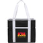 Varsity Club Tote with White Piping Embroidery - Black - Front
