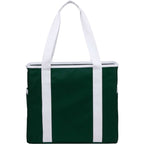 Varsity Club Tote with White Piping Embroidery - Green - Back