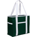 Varsity Club Tote with White Piping Embroidery - Green - Right Angle