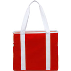 Varsity Club Tote with White Piping Embroidery - Red - Back