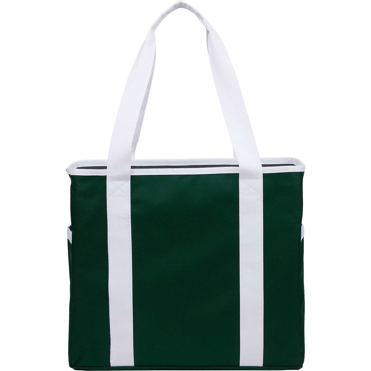 Varsity Club Tote with White Piping - Green - Back