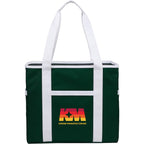 Varsity Club Tote with White Piping - Green - Front