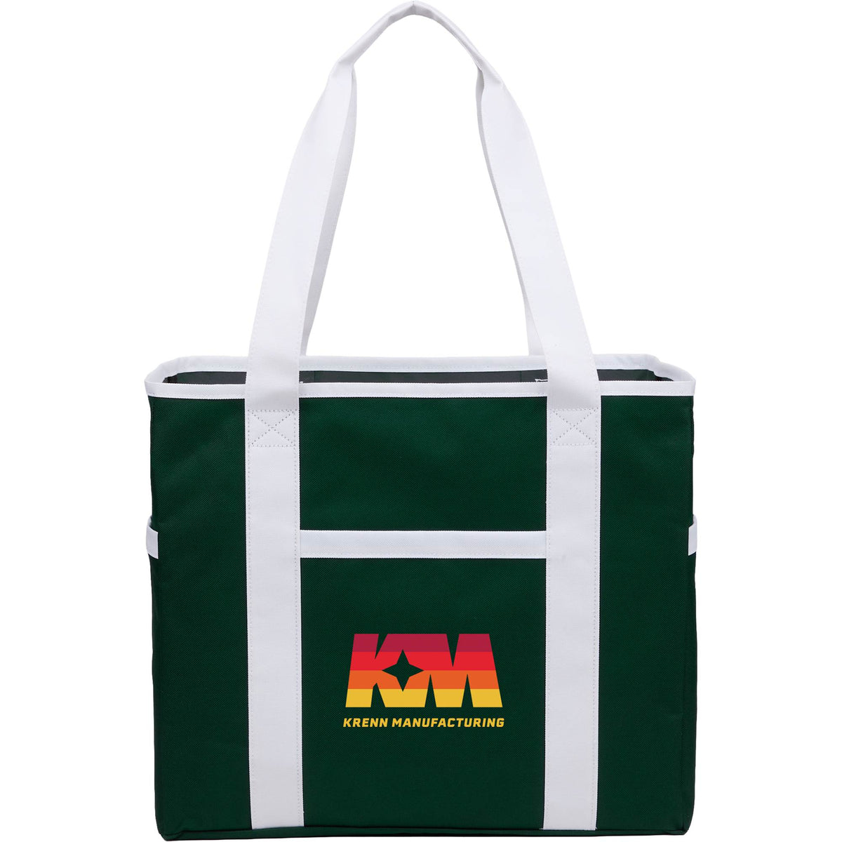 Varsity Club Tote with White Piping - Green - Front