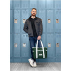 Varsity Club Tote with White Piping - Green - Lifestyle