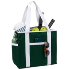 Varsity Club Tote with White Piping - Green - Propped