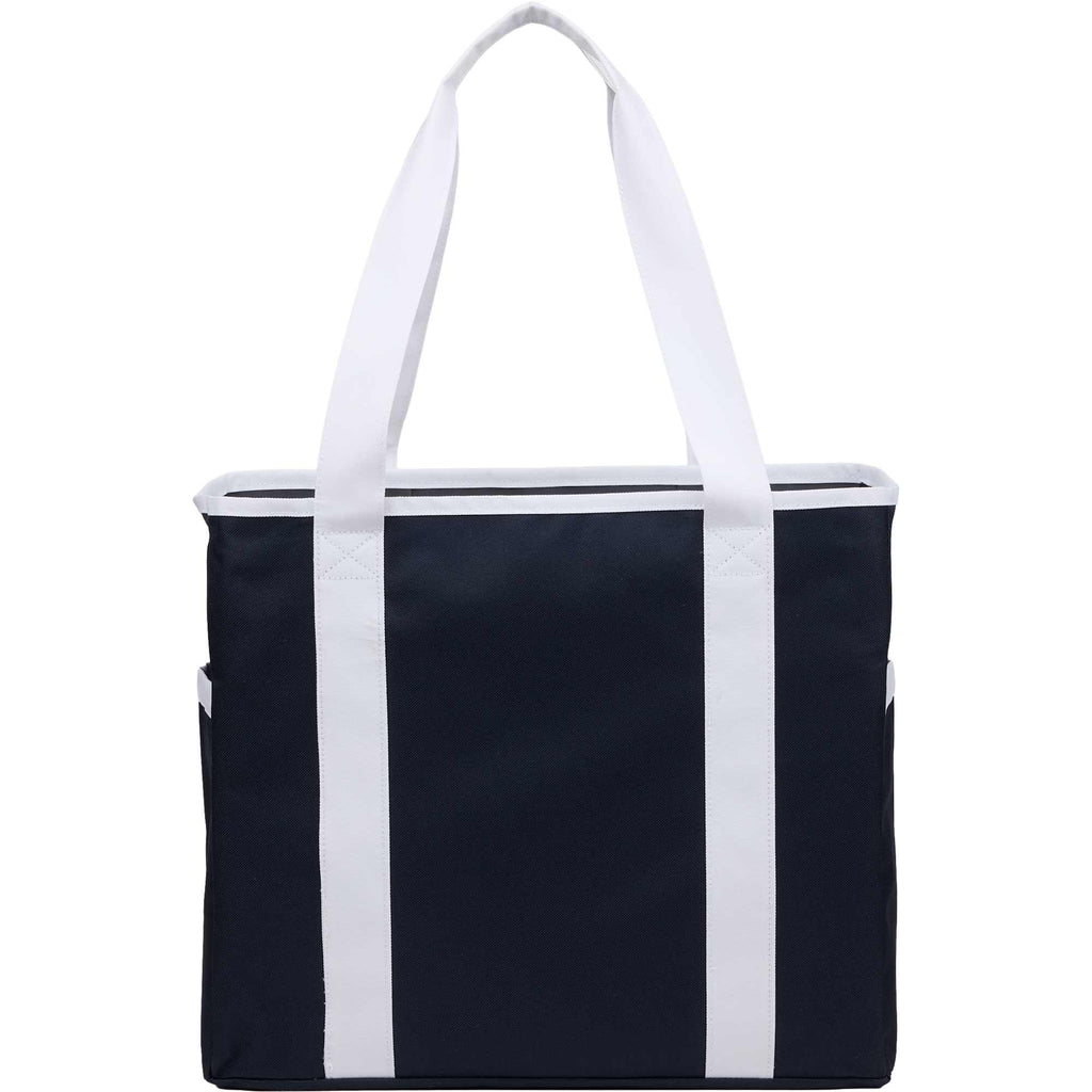 Varsity Club Tote with White Piping - Navy - Back