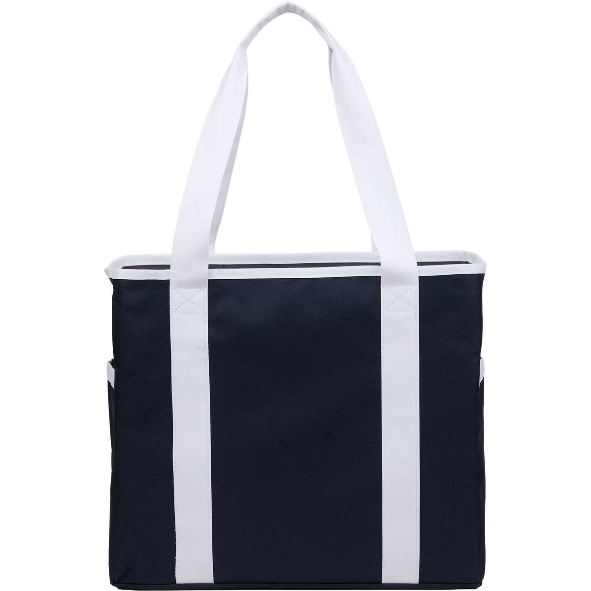 Varsity Club Tote with White Piping - Navy - Back