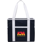 Varsity Club Tote with White Piping - Navy - Front