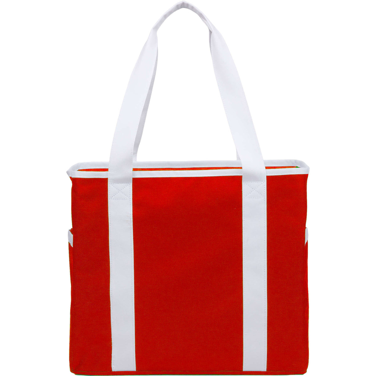 Varsity Club Tote with White Piping - Red - Back