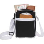 Varsity Crossbody Bag with White Trim - Black - Propped