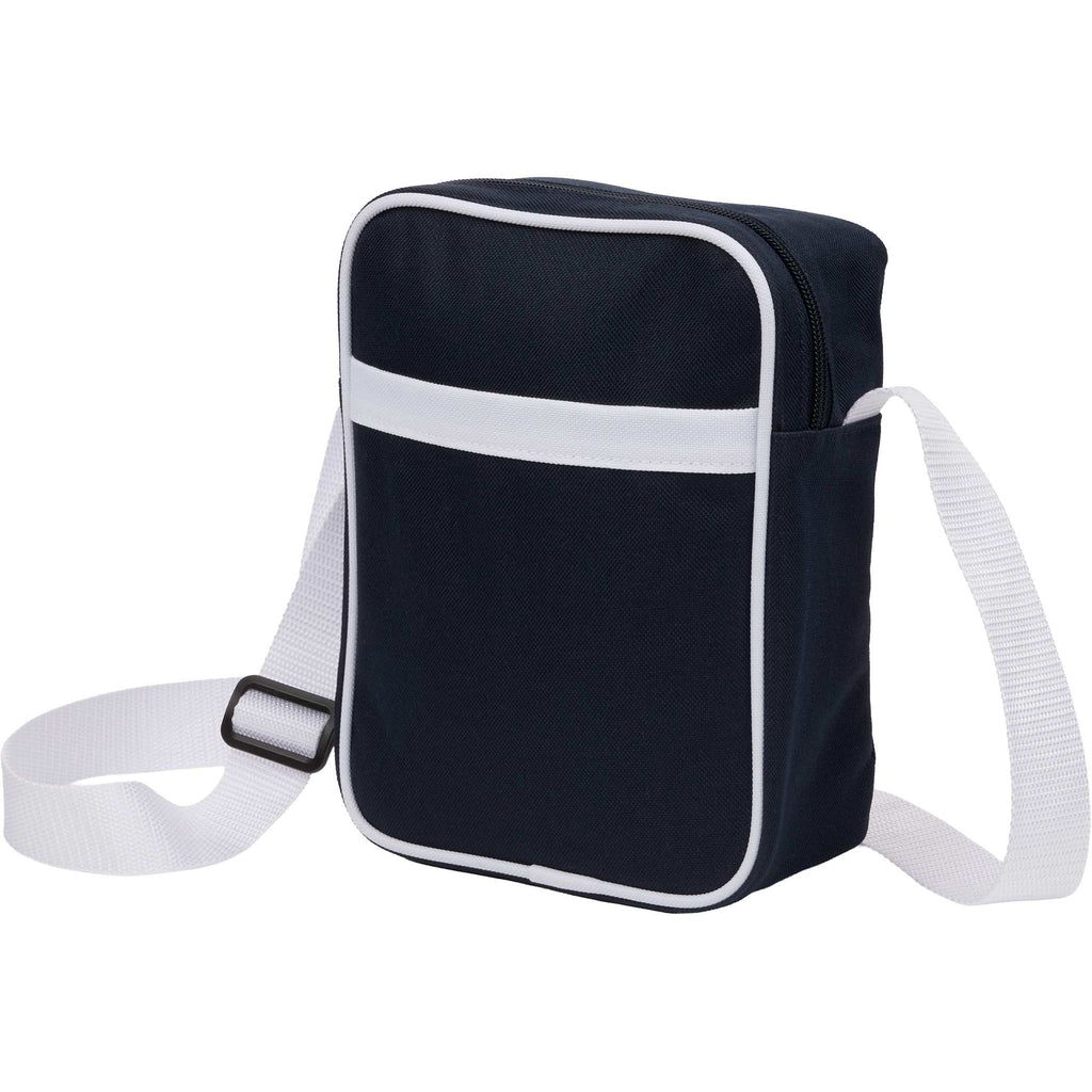 Varsity Crossbody Bag with White Trim Full Color - Navy - Left Angle