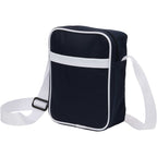 Varsity Crossbody Bag with White Trim - Navy - Left Angle