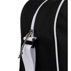 Varsity Sport Duffel Bag with White Webbing Embroidery - Black - Detail