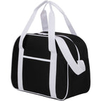 Varsity Sport Duffel Bag with White Webbing Full Color - Black - Left Angle