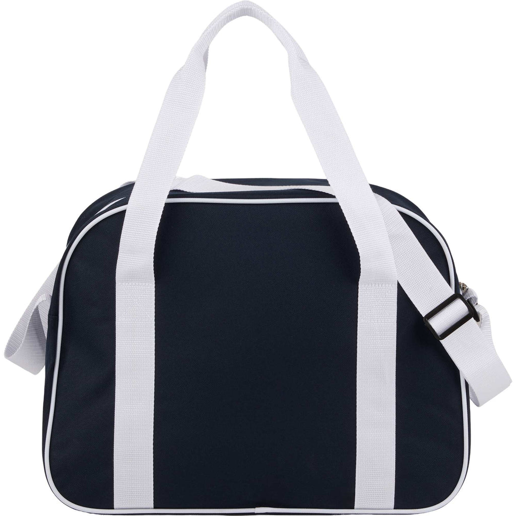 Varsity Sport Duffel Bag with White Webbing Full Color - Navy - Back