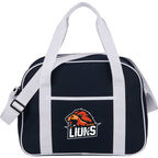 Varsity Sport Duffel Bag with White Webbing Full Color - Navy - Front