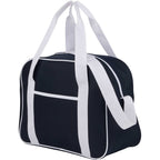 Varsity Sport Duffel Bag with White Webbing Full Color - Navy - Left Angle