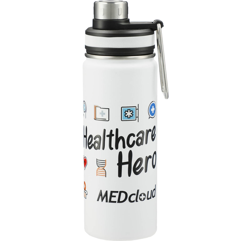 Vasco Copper Insulated Bottle, 20 oz Laser Engraving - White - Front 5
