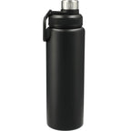 Vasco Single Wall Stainless Bottle with Dual Opening Cap, 32 oz Full Color - Black - Back