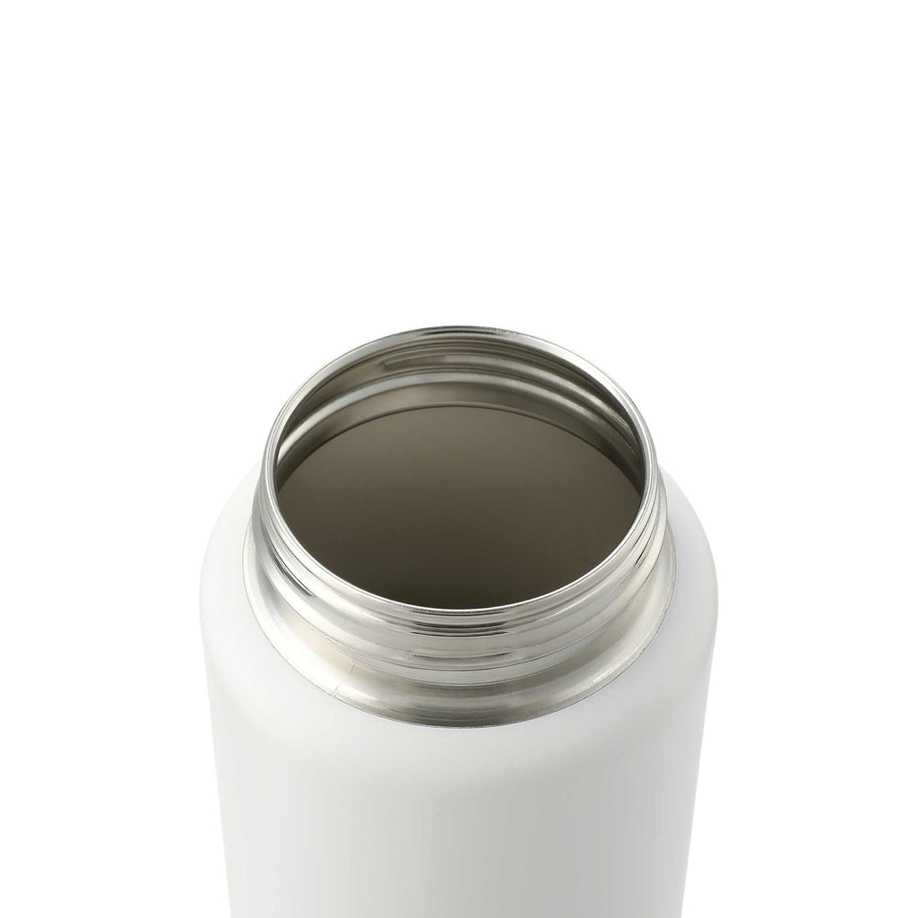 Vasco Single Wall Stainless Bottle with Dual Opening Cap, 32 oz Full Color - White - Left Angle 3