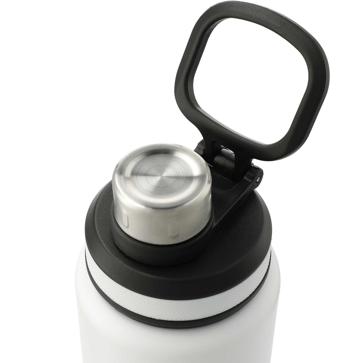 Vasco Single Wall Stainless Bottle with Dual Opening Cap, 32 oz Full Color - White - Left Angle