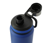 Vasco Single Wall Stainless Bottle with Dual Opening Cap, 32 oz Laser Engraving - Blue - Left Angle 2