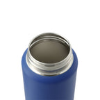 Vasco Single Wall Stainless Bottle with Dual Opening Cap, 32 oz Laser Engraving - Blue - Left Angle 3