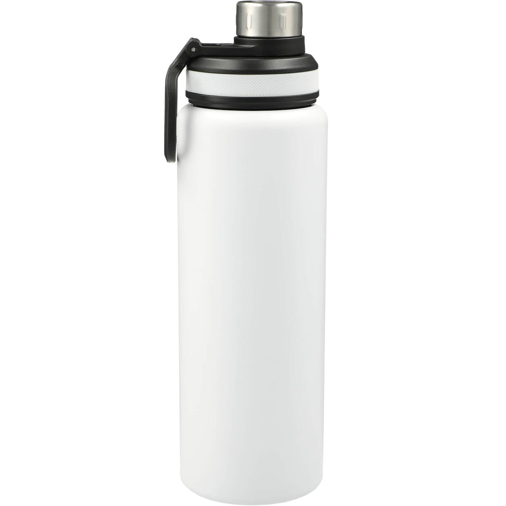Vasco Single Wall Stainless Bottle with Dual Opening Cap, 32 oz Laser Engraving - White - Back