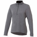 Vega Long Sleeve Tech Half Zip for Women Debossing - Heather Charcoal - Front Flat