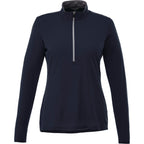 Vega Long Sleeve Tech Half Zip for Women Debossing - Navy - Front Flat