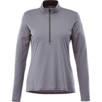 Vega Long Sleeve Tech Half Zip for Women Debossing - Steel Grey - Front Flat