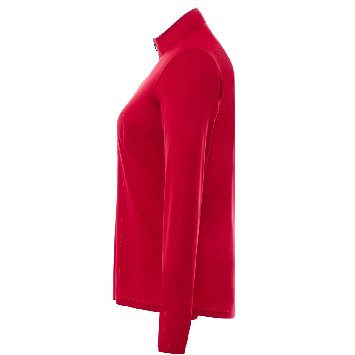 Vega Long Sleeve Tech Half Zip for Women Debossing - Team Red - Left Side