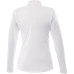 Vega Long Sleeve Tech Half Zip for Women Debossing - White - Back Flat