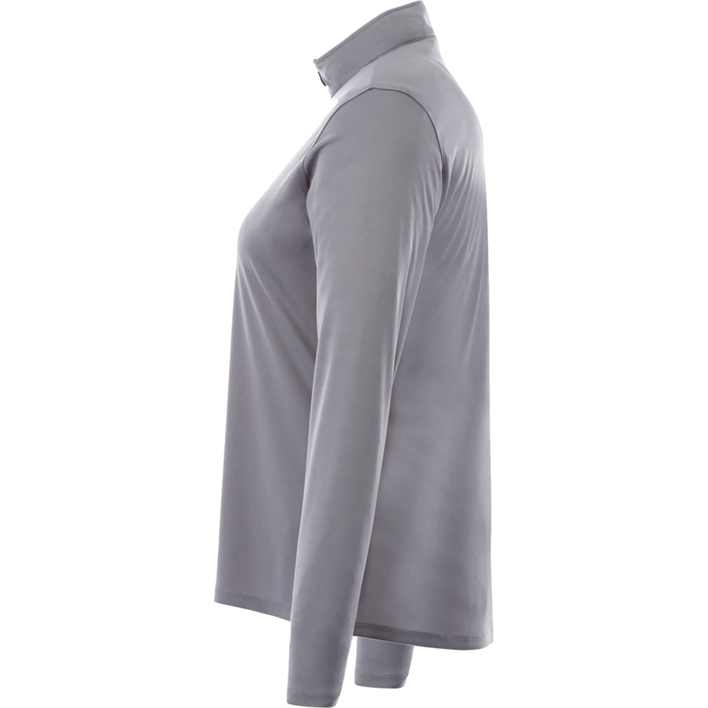 Vega Long Sleeve Tech Half Zip for Women Embroidery - Steel Grey - Left Side