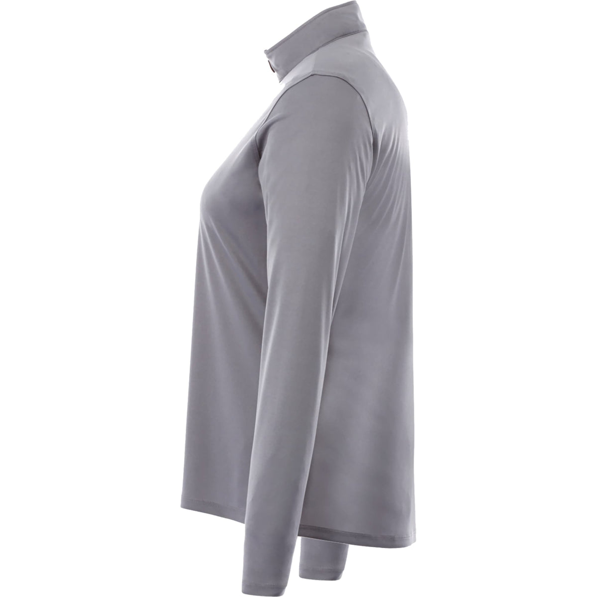 Vega Long Sleeve Tech Half Zip for Women Embroidery - Steel Grey - Left Side