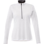 Vega Long Sleeve Tech Half Zip for Women Embroidery - White - Front Flat