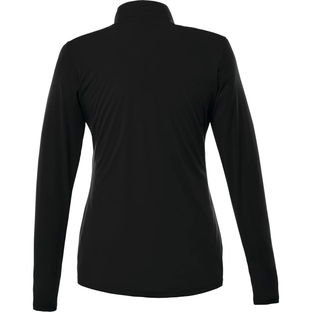Vega Long Sleeve Tech Half Zip for Women Laser Engraving - Black - Back Flat