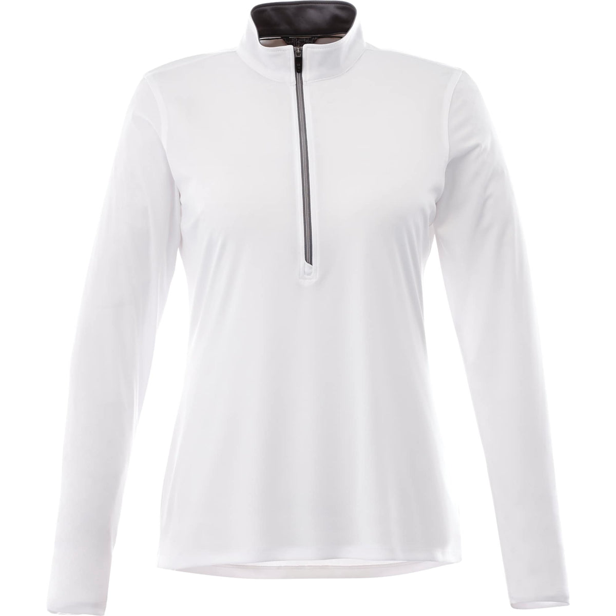 Vega Long Sleeve Tech Half Zip for Women Laser Engraving - White - Front Flat