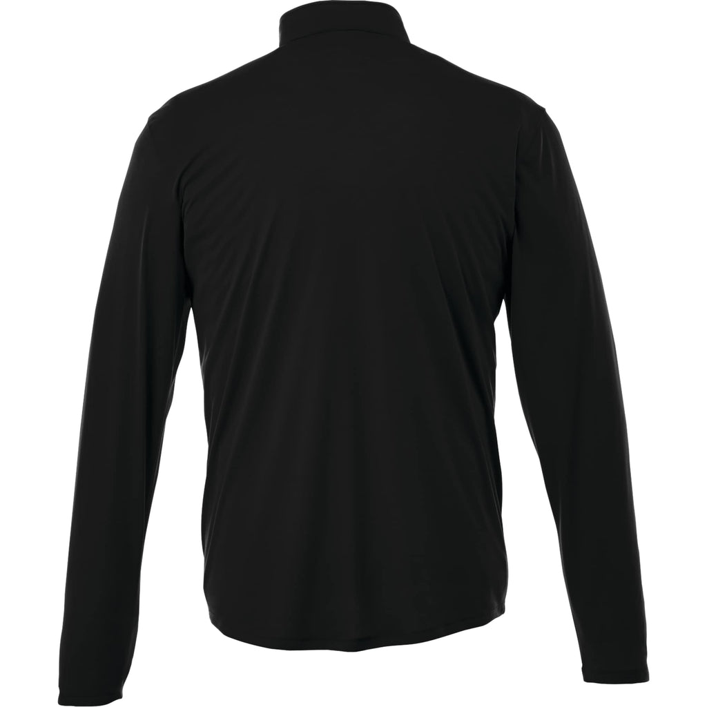 Vega Tech Quarter Zip Pullover for Men Debossing - Black - Back Flat