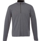 Vega Tech Quarter Zip Pullover for Men Debossing - Heather Charcoal - Front Flat 2