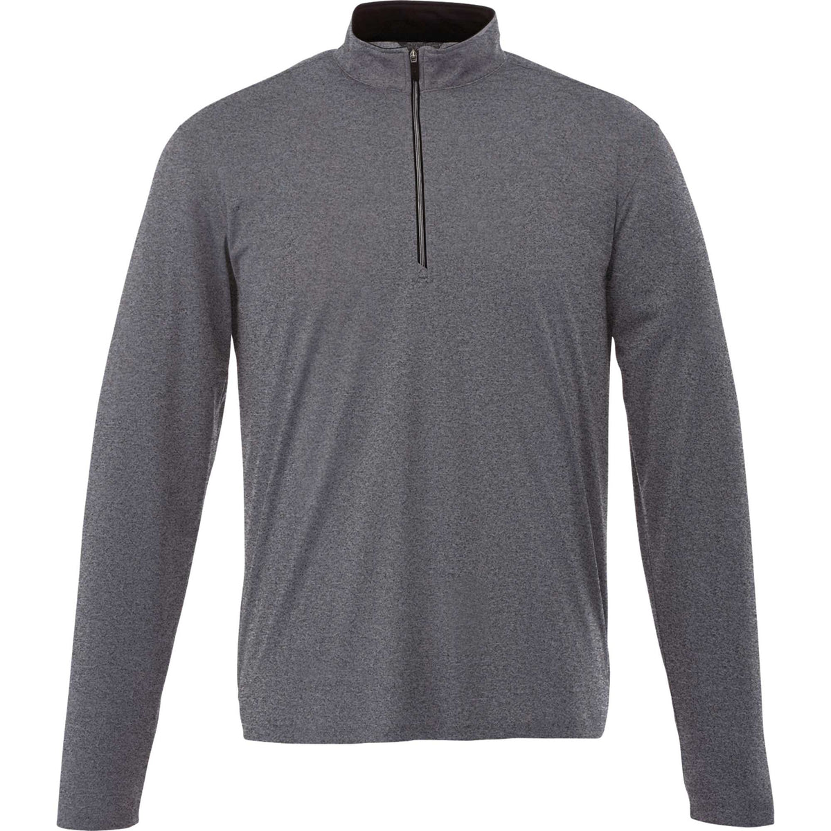 Vega Tech Quarter Zip Pullover for Men Debossing - Heather Charcoal - Front Flat 2