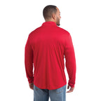 Vega Tech Quarter Zip Pullover for Men Debossing - Team Red - Back Flat