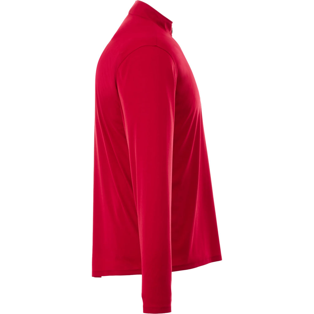 Vega Tech Quarter Zip Pullover for Men Debossing - Team Red - Right Side