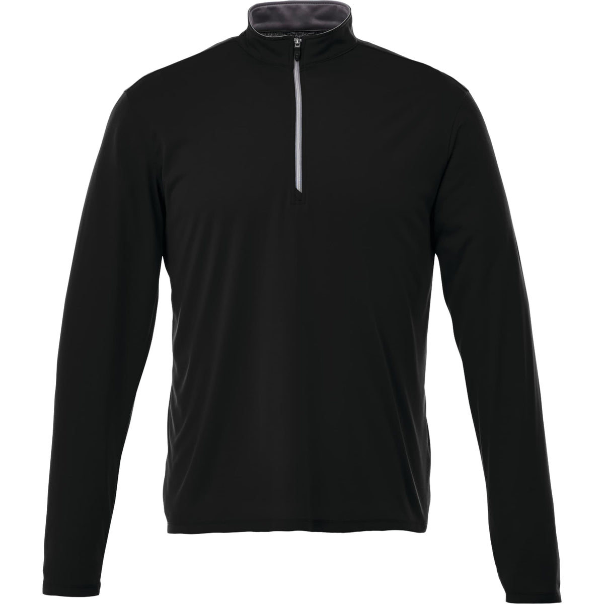 Vega Tech Quarter Zip Pullover for Men Embroidery - Black - Front Flat