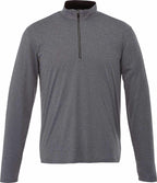 Vega Tech Quarter Zip Pullover for Men Embroidery - Heather Charcoal - Front Flat 2