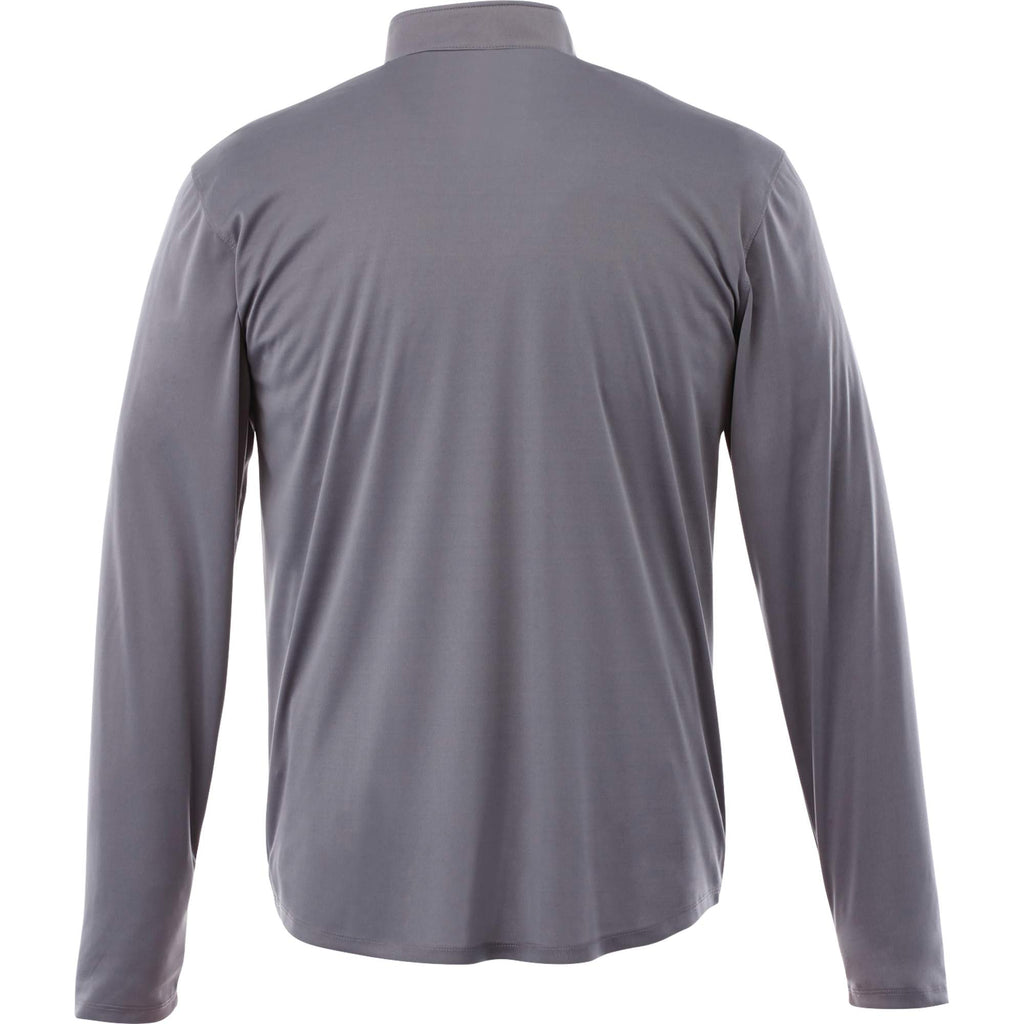 Vega Tech Quarter Zip Pullover for Men Embroidery - Steel Grey - Back Flat